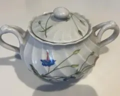 【訳あり3点セット】希少 英国アンティーク スズラン 手描き 金彩 19世紀 訳あり】希少 英国アンティーク 蓋付きポット スズラン 手描き 金彩 19