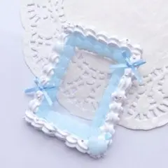 ホイップデコ B8 トレカケース 白×水色 リボン ハート