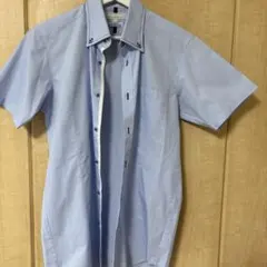 【タカキュー】メンズ半袖ワイシャツ　ライトブルーSlimFit　NO IRONのサムネイル