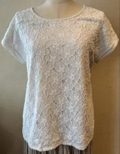 RETRO GIRL ホワイト レース 半袖トップス Mサイズ