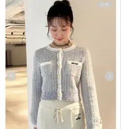 【LILY BROWN×MARY QUANT】デイジー釦ツイードニットジャケット