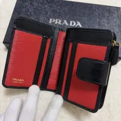 PRADA　プラダ　折り財布　バイカラー　NERO　ブラック　黒　極美品‼️