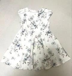 evelyn フラワープリント 半袖ミニワンピース　ホワイト系　新品