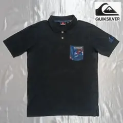 【Quiksilver】クイックシルバーの花柄胸ポケット付きポロシャツ（М）のサムネイル