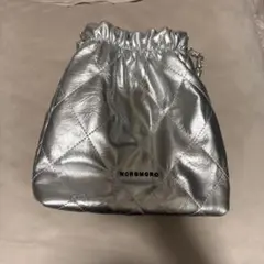 NOROMORO シルバー キルティング 巾着 ショルダーバッグ