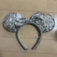 ミニー　耳カチューシャ スパンコール　シルバー