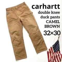 【良品】カーハート ダブルニー USA製 ダックパンツ B01 キャメルブラウン