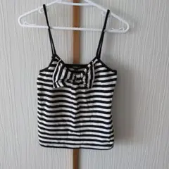 ストライプ柄リボン付きキャミソール
