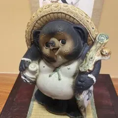 傘立て 陶器 信楽焼 狸 約45㎝ 傘入 和風 縁起物 【昭和レトロ】ビンテージ