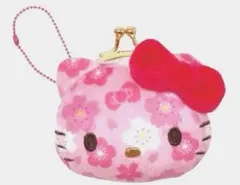 新品　キティ　フェイスマスコット付きがま口コインケース　さくら
