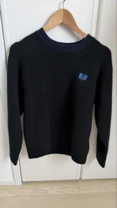 ユニクロ　スフレヤーンクルーネックセーター ブラック　150