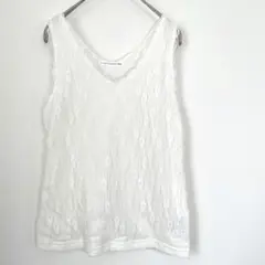 E hyphen world gallery レースタンクトップ F ホワイト