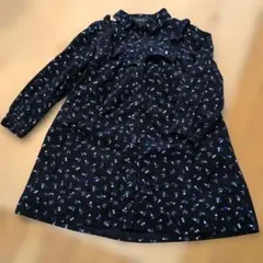 BeBe シャツワンピース　コーデュロイ　裏地付き　120cm　フリルが可愛い