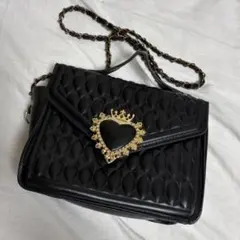 ハートレザーハンドバッグ　チェーン付き