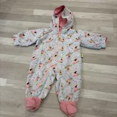 fafa 防寒着　ジャンプスーツ カバーオール 70 80 スワン柄