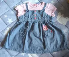 MIKIHOUSE 薄地デニム風ブルー ワンピース 80サイズ