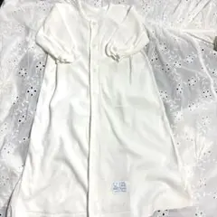 ホワイトボタン付き長袖ドレスオール サイズ50