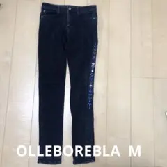 OLLEBOREBLA 刺繍 スキニー デニム ジーンズ　ジーパン　パンツ　M