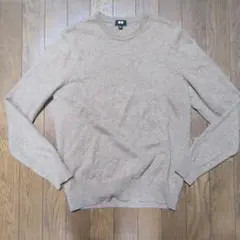 ユニクロ　カシミヤクルーネックセーター　Lサイズ　ベージュ