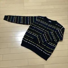 ブラック/マルチカラー 柄セーター