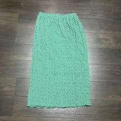 AMERICAN HOLIC シャーリング ロングスカート グリーン Iライン