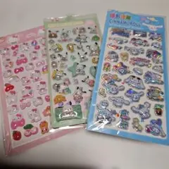 3D立体シールセット キティ シナモロールポチャコ☆782