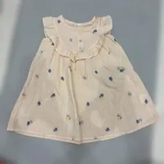 【週末限定】バースデー　ワンピース　90 ストライプ　ノースリーブ　花柄　女の子