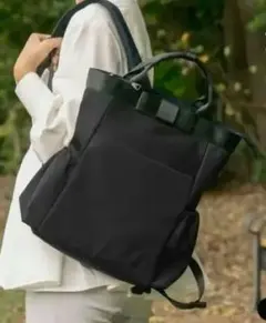 リッカーズ　ブラック　リボン付きナイロンリュック