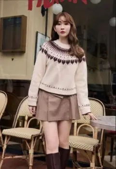 Her lip to Heart Fair Isle Knit Pullover