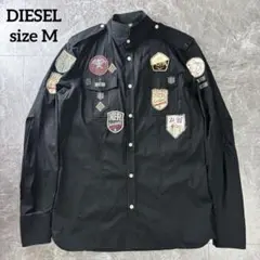 90s vintage DIESEL ミリタリーシャツ パッチ黒M
