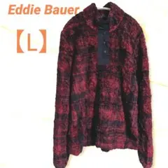 古着　Eddie Bauer　ボアジャケット　【L】　チェック　赤　黒