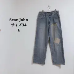 90S　ショーンジョン　デニムパンツ　ジーンズ　ストレートペイント　綿100　Lのサムネイル