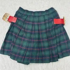 ワンスポ　サイドベルトプリーツミニスカート インパン付き