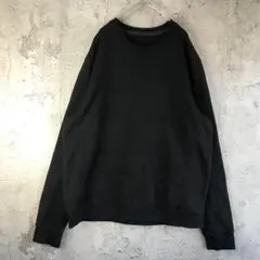 Y1487古着　トレーナー　スウェット　黒　無地　90s Y2K