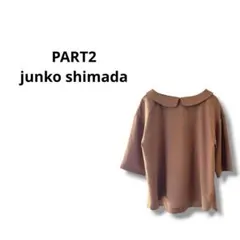 【パート2シマダジュンコ】シャツ　ブラウス　半袖　シンプル　無地　大人　9のサムネイル