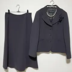 ブラウン ドット スーツ セットアップ 42 フォーマル 卒入学式 コサージュ付