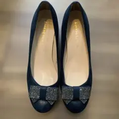 vanity beauty パンプス ビジューリボン ラウンドトゥ 25.5cm