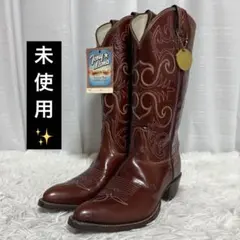 ⭐️未使用⭐️　トニーラマ　ウエスタンブーツ　ロングブーツ　刺繍　ブラウン
