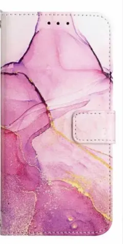 iPhone 12promaxピンク大理石水彩マーブル手帳型ケースカードポケット