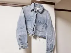 ZARA ライトブルー クロップドデニムジャケット