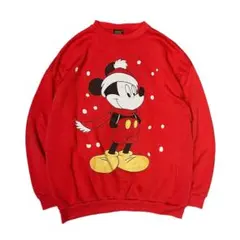 USA製 90’s ミッキー スウェット disney ディズニー XL 赤