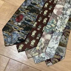 【ほぼ未使用新品】【淡い柄系】多色デザイン ネクタイ5本セット