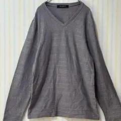 ナノユニバース Vネック ニット L グレー nano universe 春