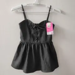 【2PINK】vivi レースアップデニムビスチェ　Lサイズ　ブラックのサムネイル