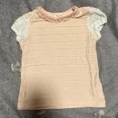 kids zoo レース袖トップス 半袖Tシャツ ピンクのサムネイル