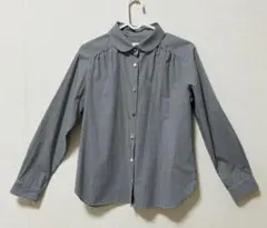 【美品】Parkes ブラック チェック柄 長袖ブラウスのサムネイル