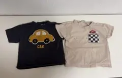 birthday ベビーは 80cm 車　半袖Tシャツ　保育園着　2枚セット