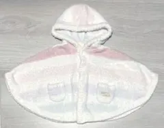 ジェラピケ　フリース ストライプ ベビーポンチョ