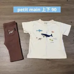 petit main 水辺のいきものTシャツ パンツ 上下セット売り 90