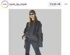 myob SPIRAL CUT-OUT SWEAT GRAY 20AW